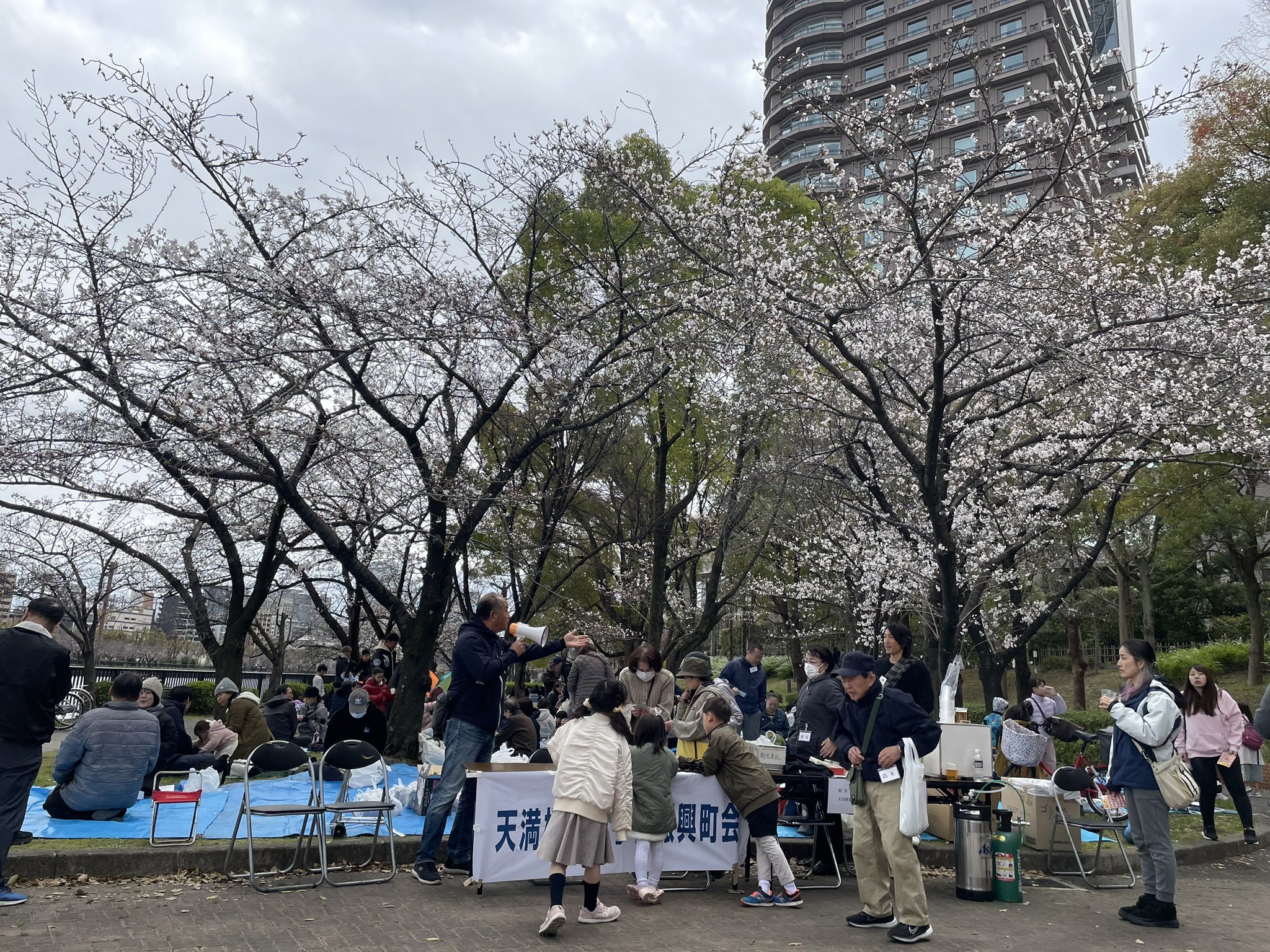 天満橋4丁目最後のお花見